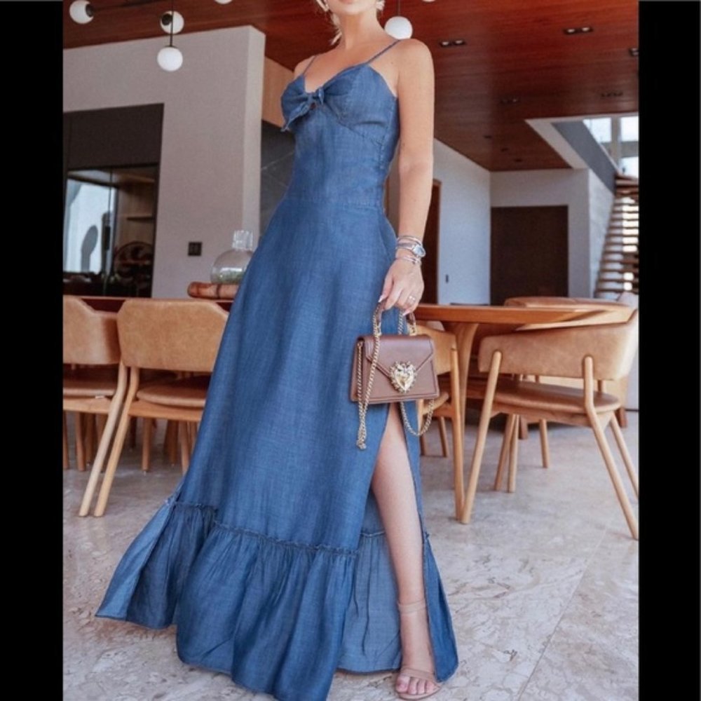 REGULAR - NWT - Denim Split Cami Maxi Dress - SzS, M, L